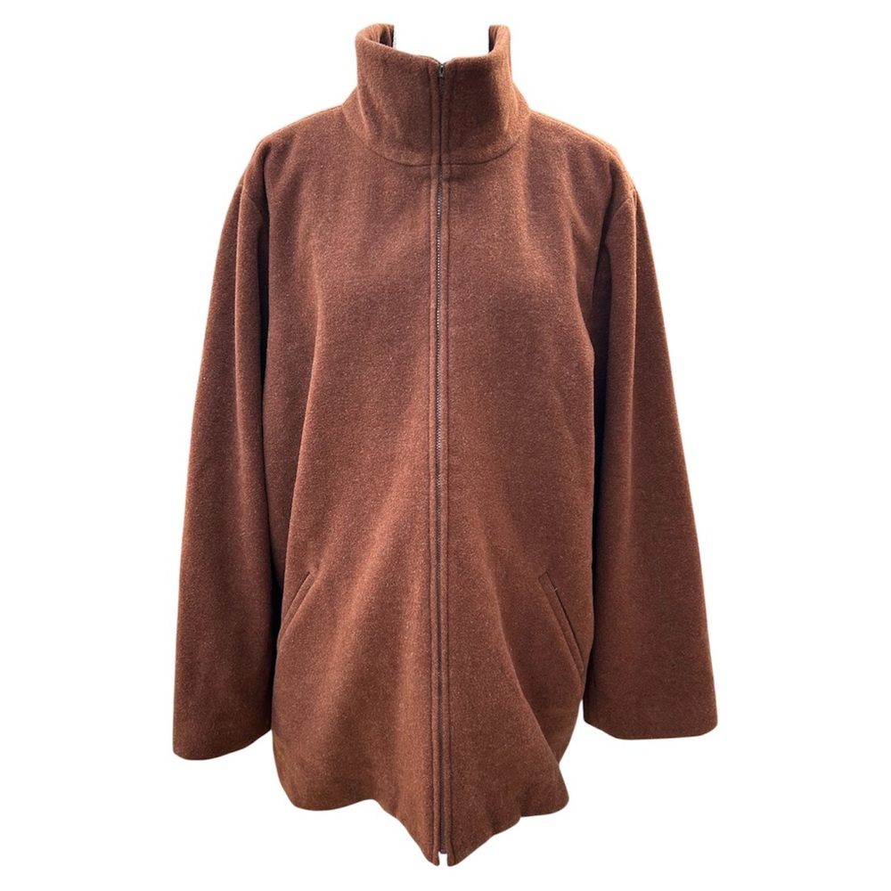 Eileen Fisher Chocolate Brown wool jacket SZ 2X